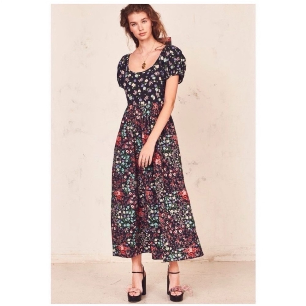 LoveShackFancy Lais Floral Puff Sleeve Dress - Picture 3 of 16